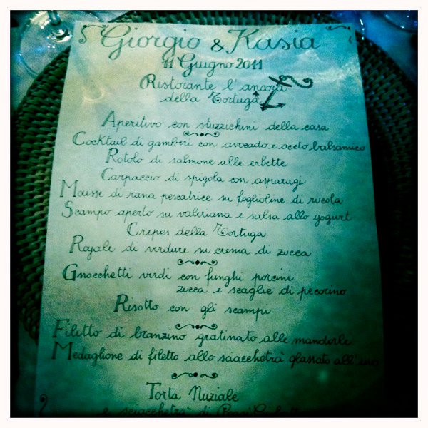 wedding menu